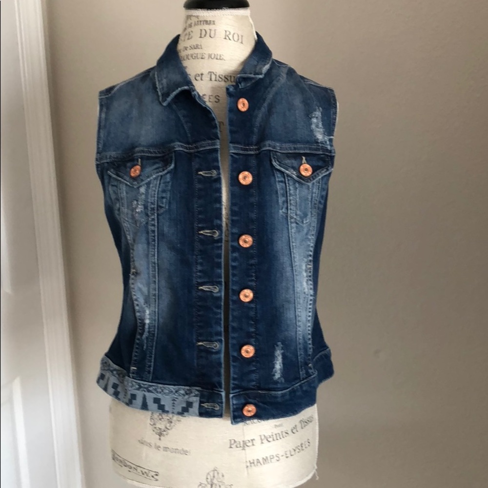 Mavi distressed Jean Vest